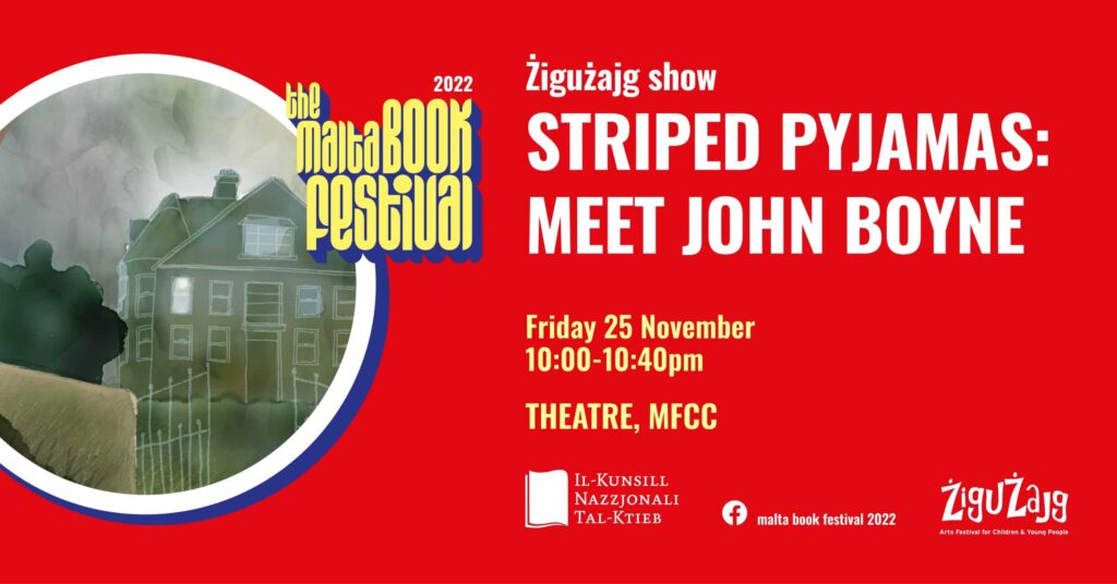 Produzzjoni ŻiguŻajg – Piġama Rrigata: Iltaqa’ ma’ John Boyne &#8211; Theatre (EN)
