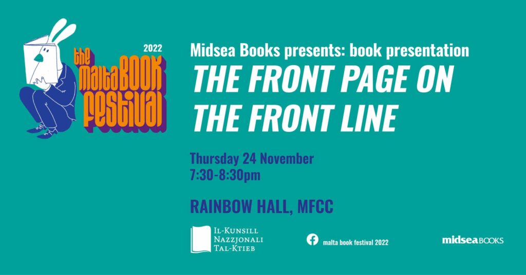 Tnedija ta’ ktieb: &#8216;The front page on the front line&#8217; &#8211; Klabb Kotba Maltin &#8211; Rainbow Hall (EN)