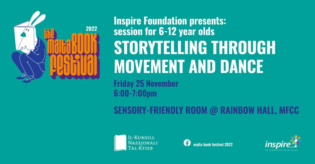 Rakkuntar ta’ stejjer permezz ta’ Moviment u Żfin (6-12-il sena) &#8211; Fondazzjoni Inspire &#8211; Sensory Friendly Room @ Rainbow Hall (EN)