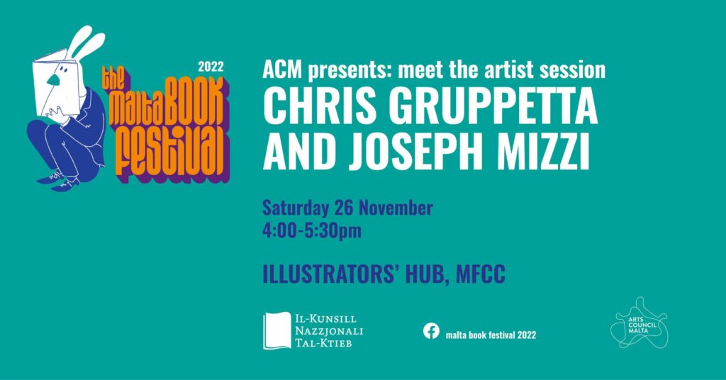 Sessjoni: &#8216;Iltaqa&#8217; mal-Pubblikatur&#8217; ma&#8217; Chris Gruppetta u Joseph Mizzi &#8211; Il-Kunsill Malti għall-Arti &#8211; Illustrators’ Hub (MT)