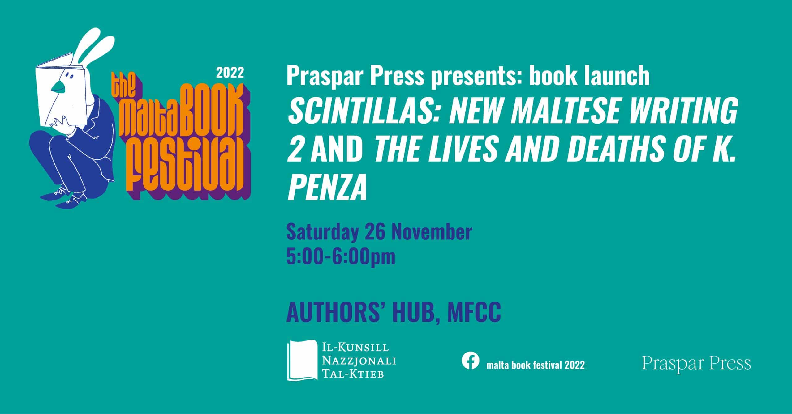 Tnedija ta’ kotba: &#8216;Scintillas: New Maltese Writing 2&#8217; u &#8216;The Lives and Deaths of K. Penza&#8217; – Praspar Press &#8211; Authors’ Hub (EN)