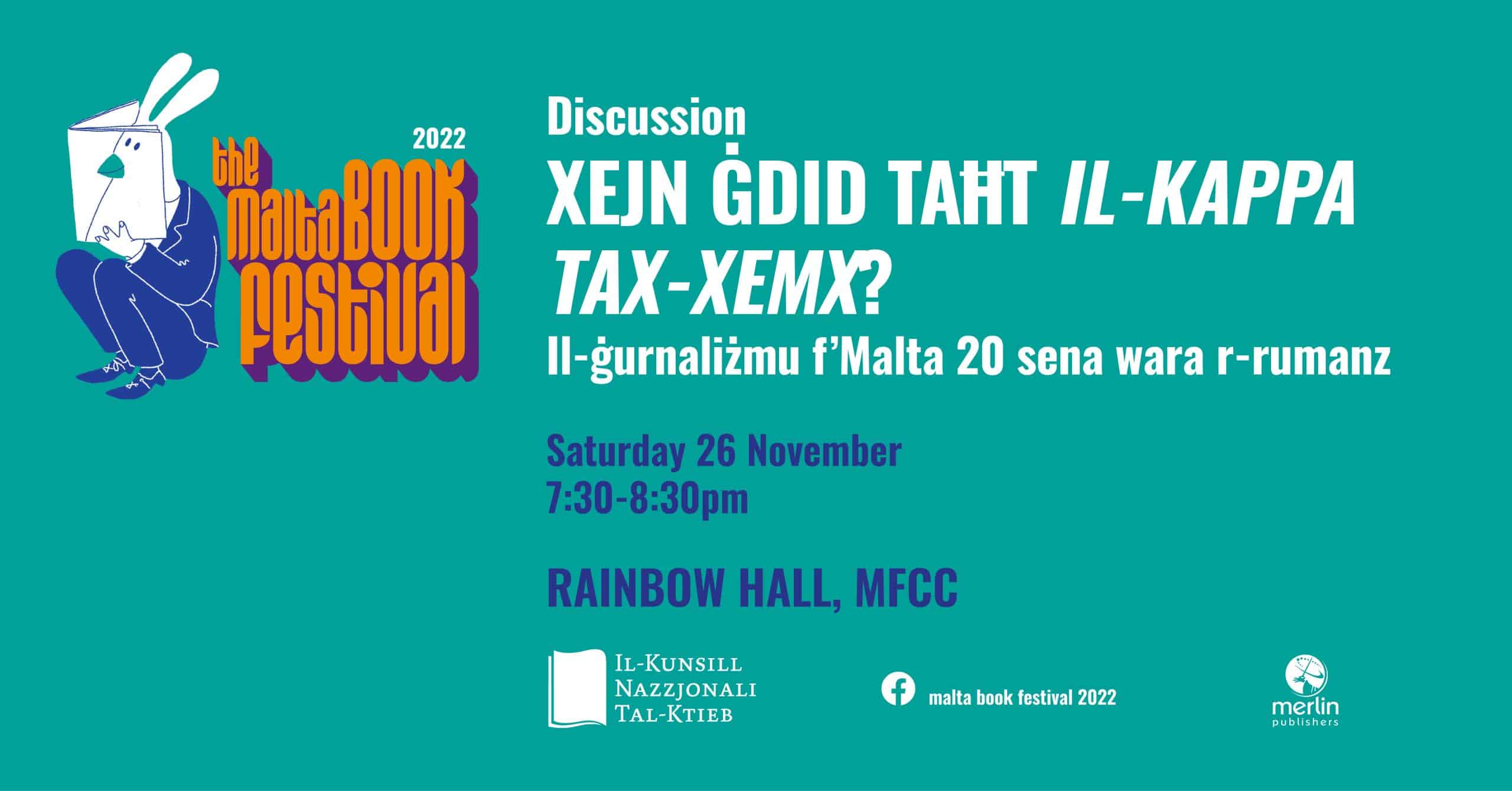 Diskussjoni: Xejn ġdid taħt il-kappa tax-xemx? Il-ġurnaliżmu f’Malta 20 sena wara r-rumanz &#8211; Merlin Publishers &#8211; Rainbow Hall (MT)