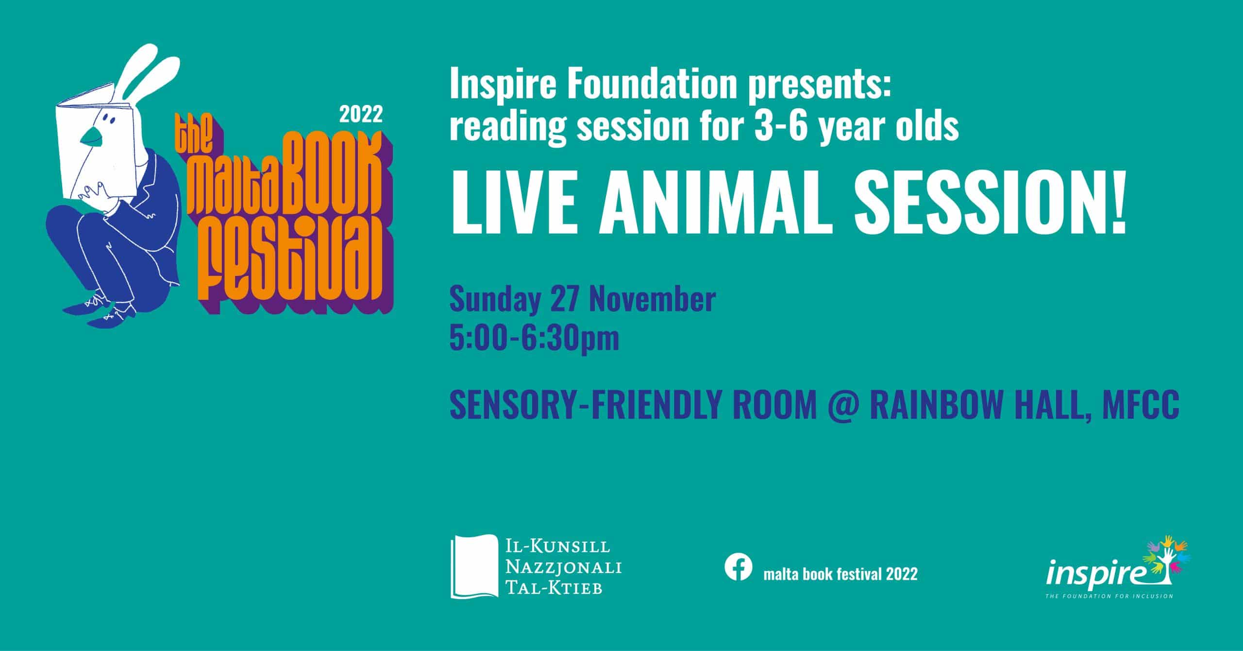 Live Animal Session! &#8211; Fondazzjoni Inspire &#8211; Sensory Friendly Room @ Rainbow Hall (EN)