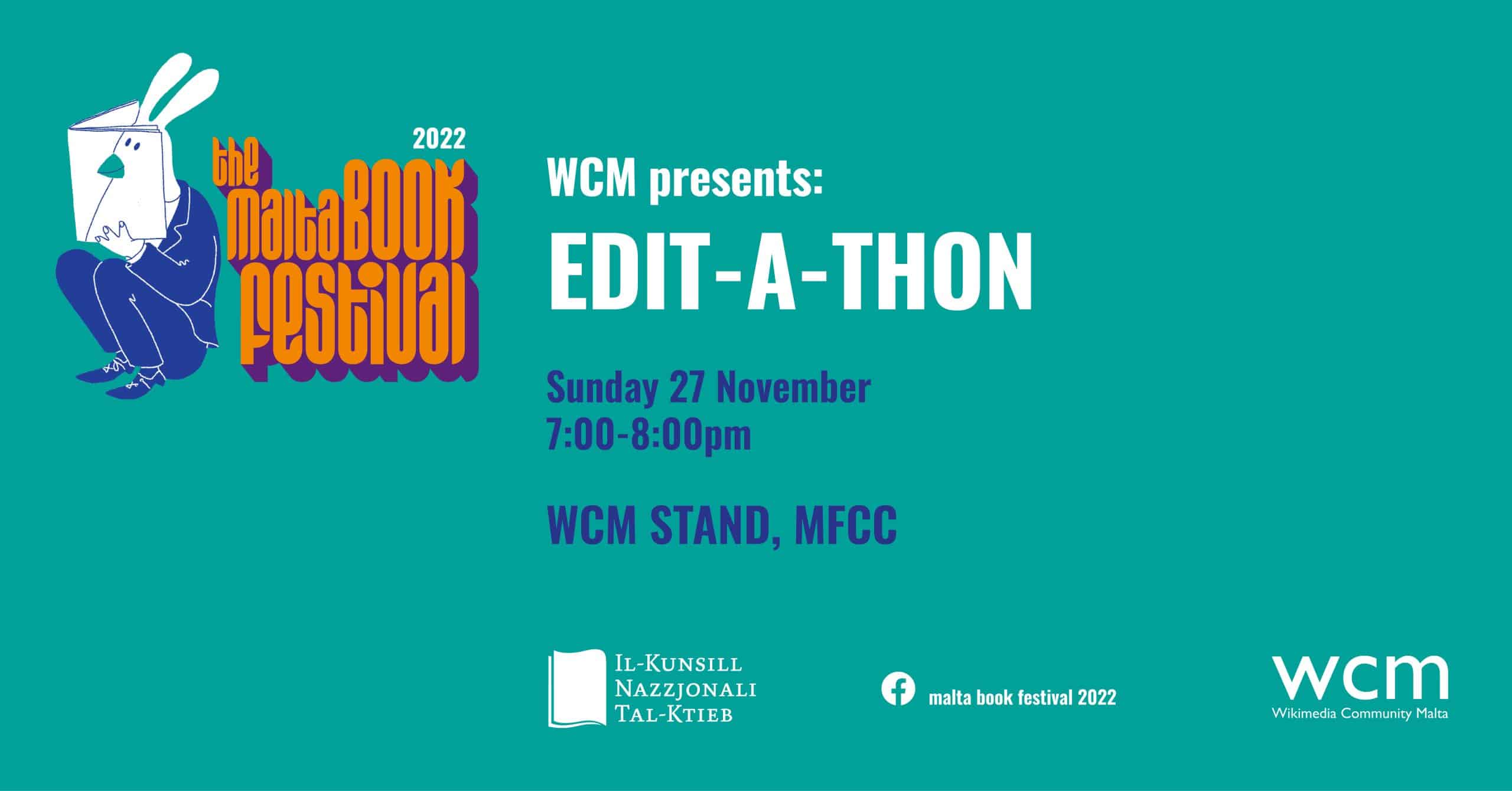 Edit-a-thon &#8211; Wikimedia Community Malta  (WCM) &#8211; Stand WCM (MT/EN)