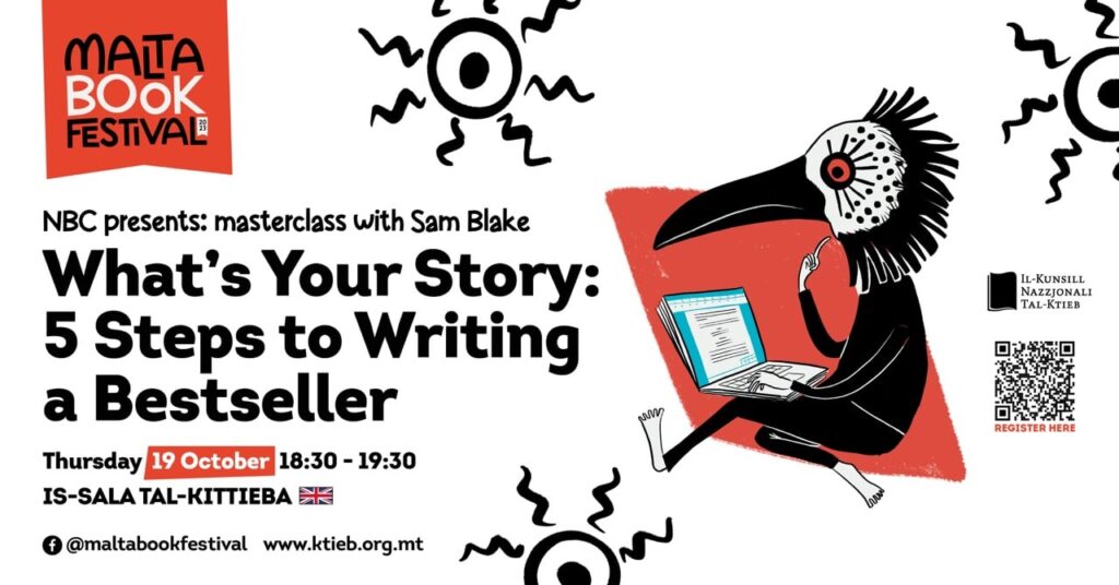 Masterclass: What&#8217;s Your Story: 5 Steps to Writing a Bestseller &#8211; NBC &#8211; Is-Sala tal-Kittieba