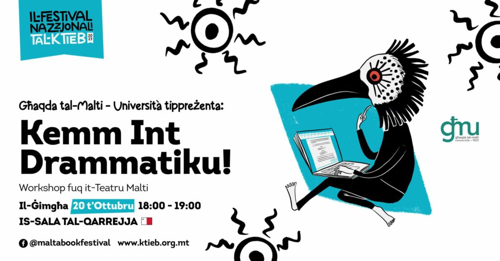 Kemm Int Drammatiku! &#8211; Workshop fuq it-Teatru Malti &#8211; Għaqda tal-Malti – Università &#8211; Is-Sala tal-Qarrejja