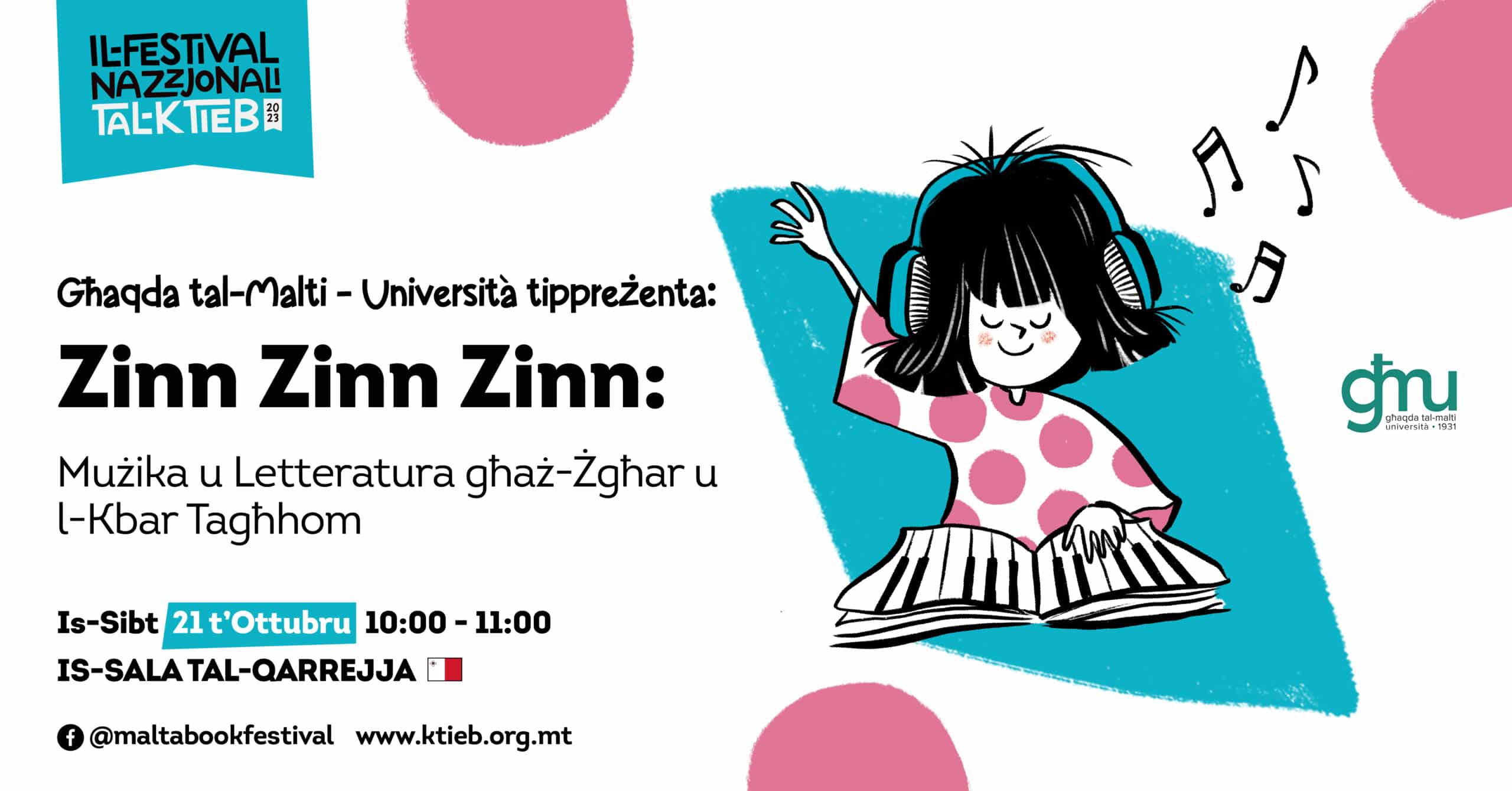 Zinn Zinn Zinn: Mużika u Letteratura għaż-Żgħar u l-Kbar Tagħhom &#8211; Għaqda tal-Malti – Università &#8211; Is-Sala tal-Qarrejja