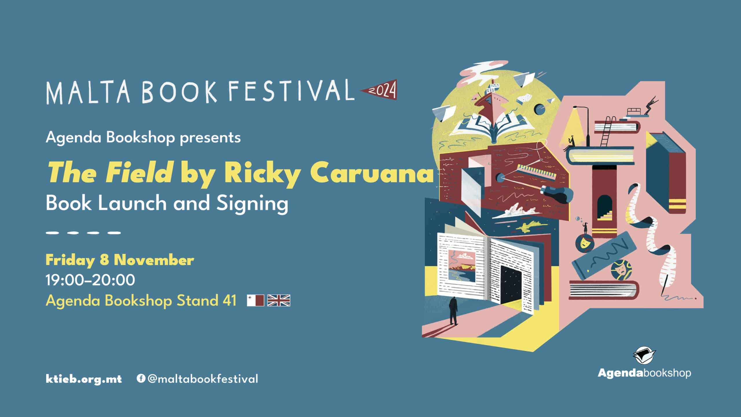 Book Launch: &#8216;The Field&#8217; by Ricky Caruana – Agenda Bookshop – Agenda Bookshop Stand 41  /