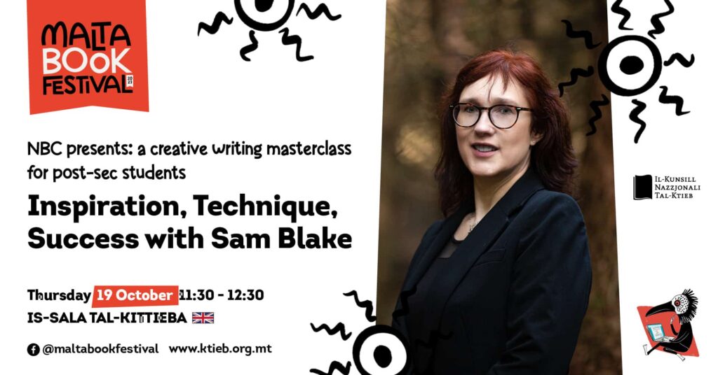 Masterclass minn Sam Blake dwar il-kitba kreattiva għal studenti post-sekondarji &#8211; KNK &#8211; Is-Sala tal-Kittieba