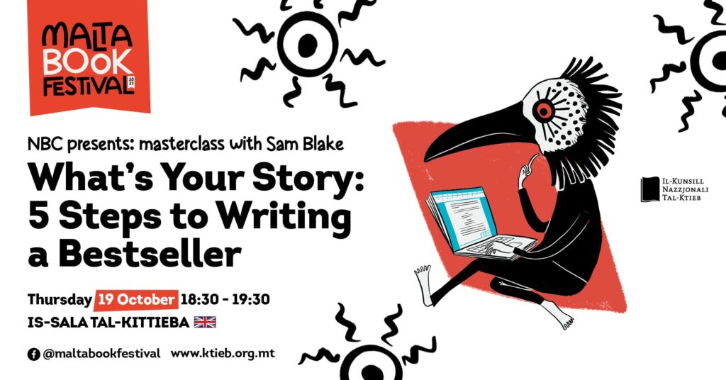 Masterclass: X’inhi l-istorja tiegħek: 5 passi biex tikteb bestseller &#8211; KNK &#8211; Is-Sala tal-Kittieba