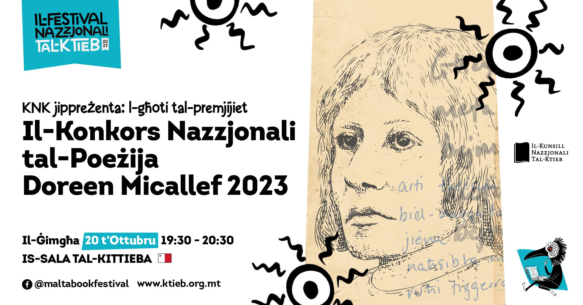 L-Għoti tal-Premjijiet: Il-Konkors Nazzjonali tal-Poeżija Doreen Micallef 2023 &#8211; KNK &#8211; Is-Sala tal-Kittieba