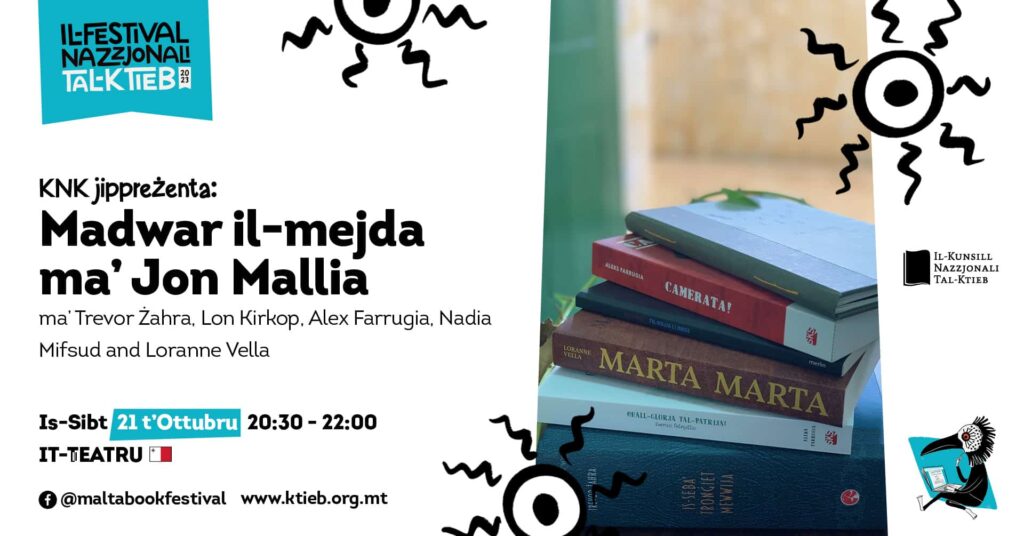 Madwar il-mejda mal-kittieba u Jon Mallia &#8211; KNK &#8211; It-Teatru