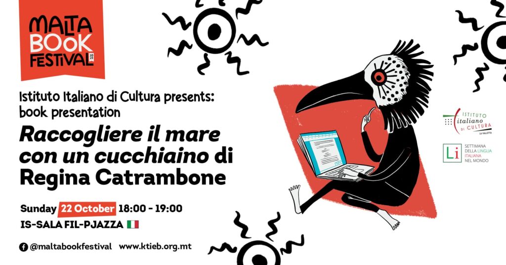 Preżentazzjoni tal-ktieb &#8216;Raccogliere il mare con un cucchiaino&#8217; minn Regina Catrambone (Edizioni Città Nuova) &#8211; Istituto Italiano di Cultura &#8211; Is-Sala fil-Pjazza