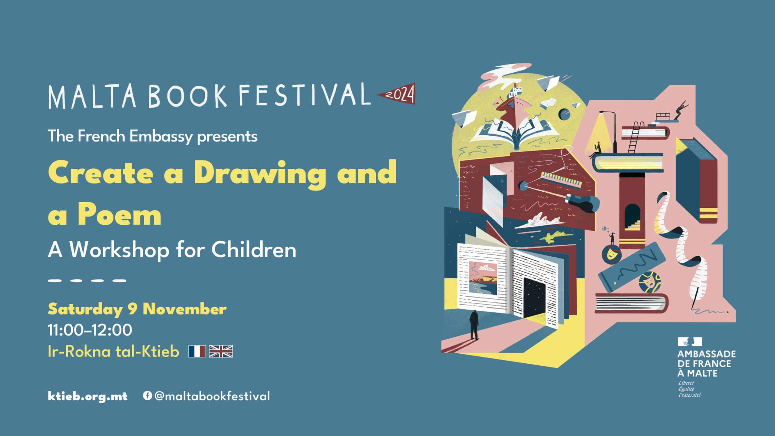 Create a Drawing and a Poem: A Workshop for Children – The French Embassy – Ir-Rokna tal-Ktieb  /