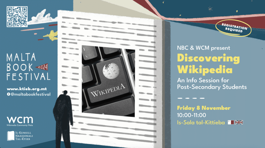 Discovering Wikipedia: An Info Session for Post-Secondary Students  – NBC &#038; WCM – Is-Sala tal-Kittieba  /