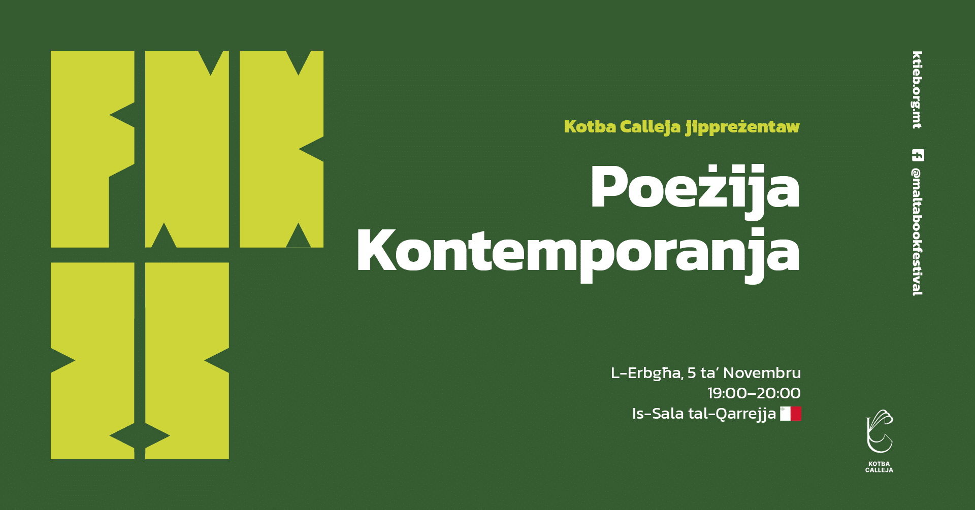 Contemporary Poetry – Kotba Calleja – Is-Sala tal-Qarrejja 🇲🇹