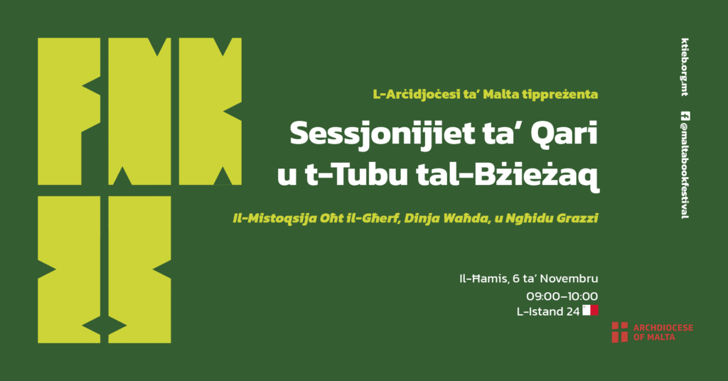 Storytelling Sessions &amp; Bubble Tube: Asking Questions Leads to Wisdom, One World, and Saying Thank You – Archdiocese of Malta – Stand 24 🇲🇹