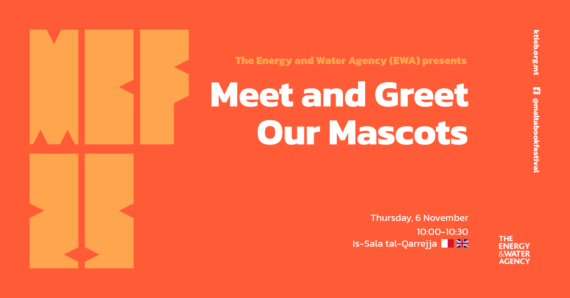 Iltaqa’ mal-Mascots Tagħna – L-Aġenzija għall-Enerġija u l-Ilma (EWA) – Is-Sala tal-Qarrejja 🇲🇹/🇬🇧