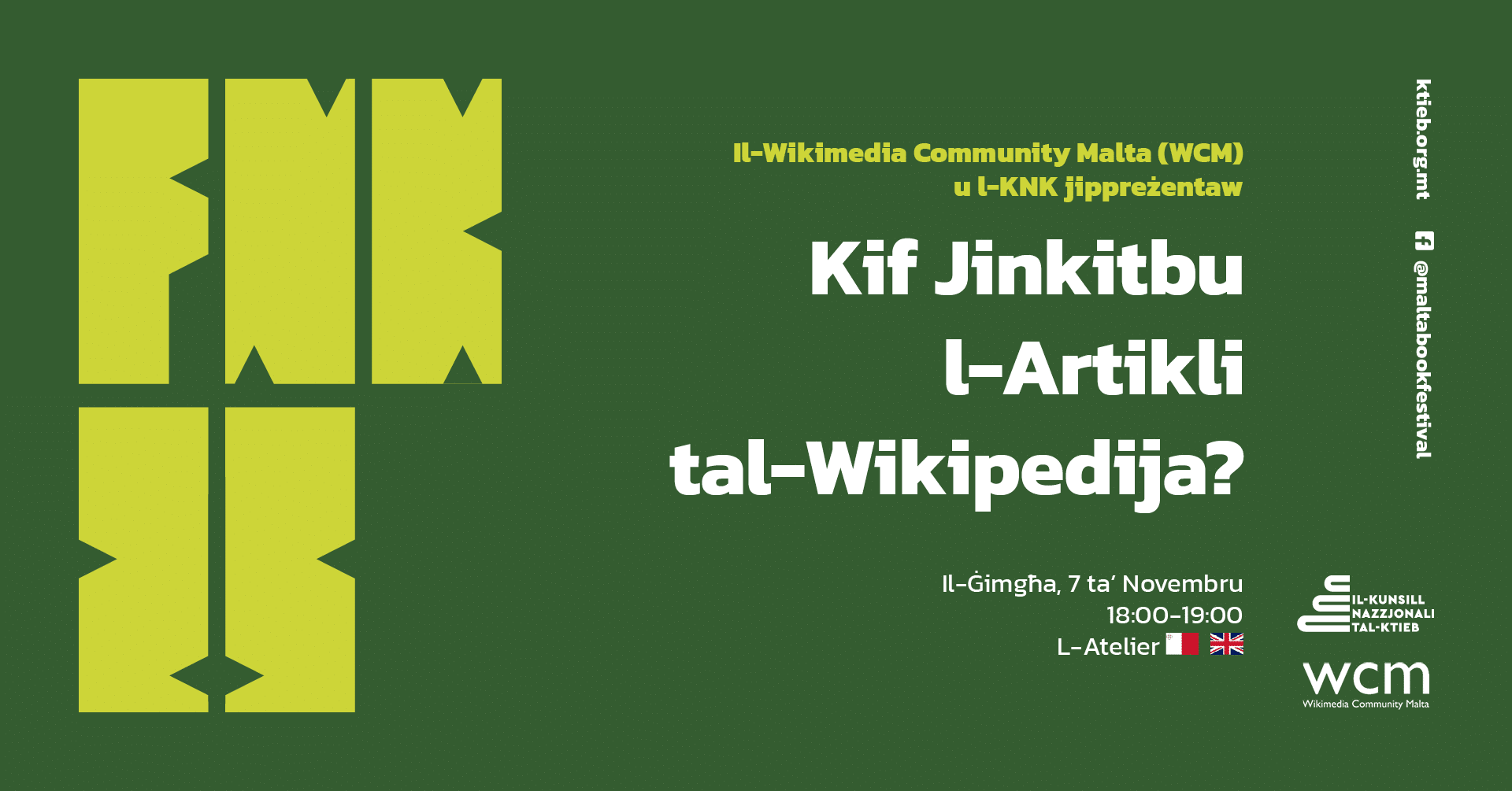 Wikipedia Editing Workshop – Wikimedia Community Malta (WCM) &amp; NBC – L-Atelier 🇲🇹/🇬🇧