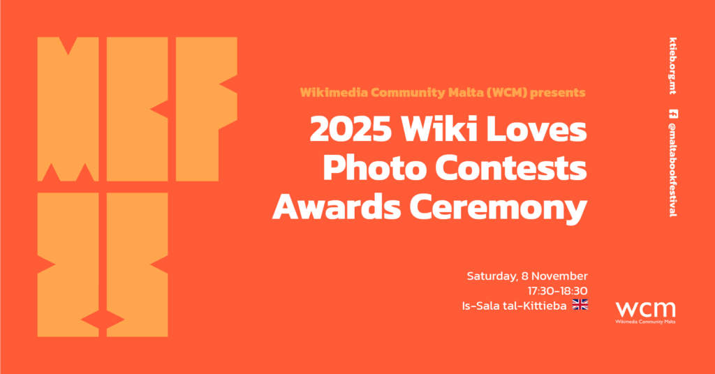 Iċ-Ċerimonja tal-Għoti tal-Premjijiet Wiki Loves 2025 – Wikimedia Community Malta (WCM) – Is-Sala tal-Kittieba  🇲🇹/🇬🇧