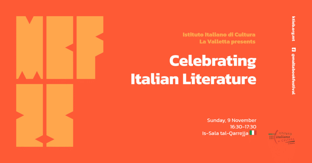 Niċċelebraw il-Letteratura Taljana – Istituto Italiano di Cultura La Valletta – Is-Sala tal-Qarrejja 🇮🇹