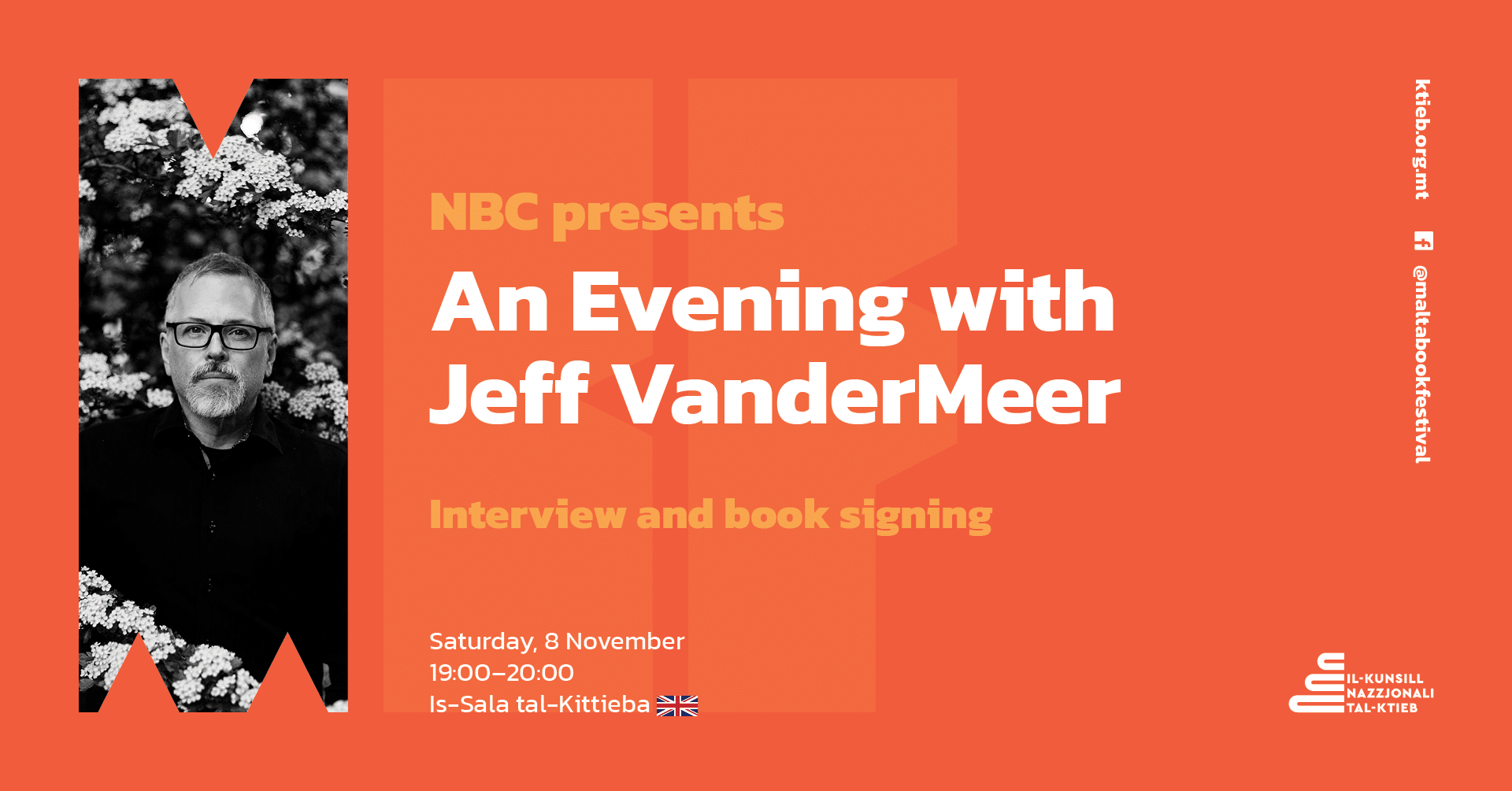 An Evening with Jeff VanderMeer: Interview and book signing – NBC – Is-Sala tal-Kittieba 🇬🇧