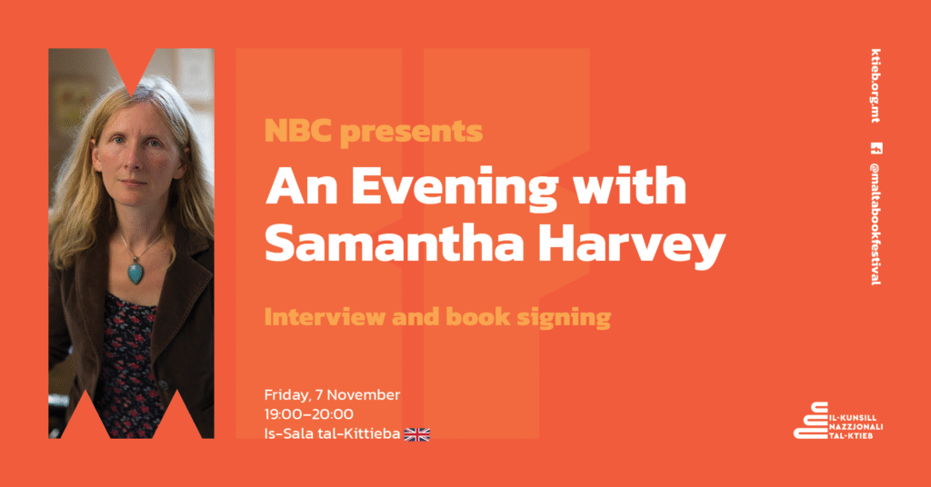 Lejla ma’ Samantha Harvey: Intervista u ffirmar ta’ kotba – KNK – Is-Sala tal-Kittieba 🇬🇧