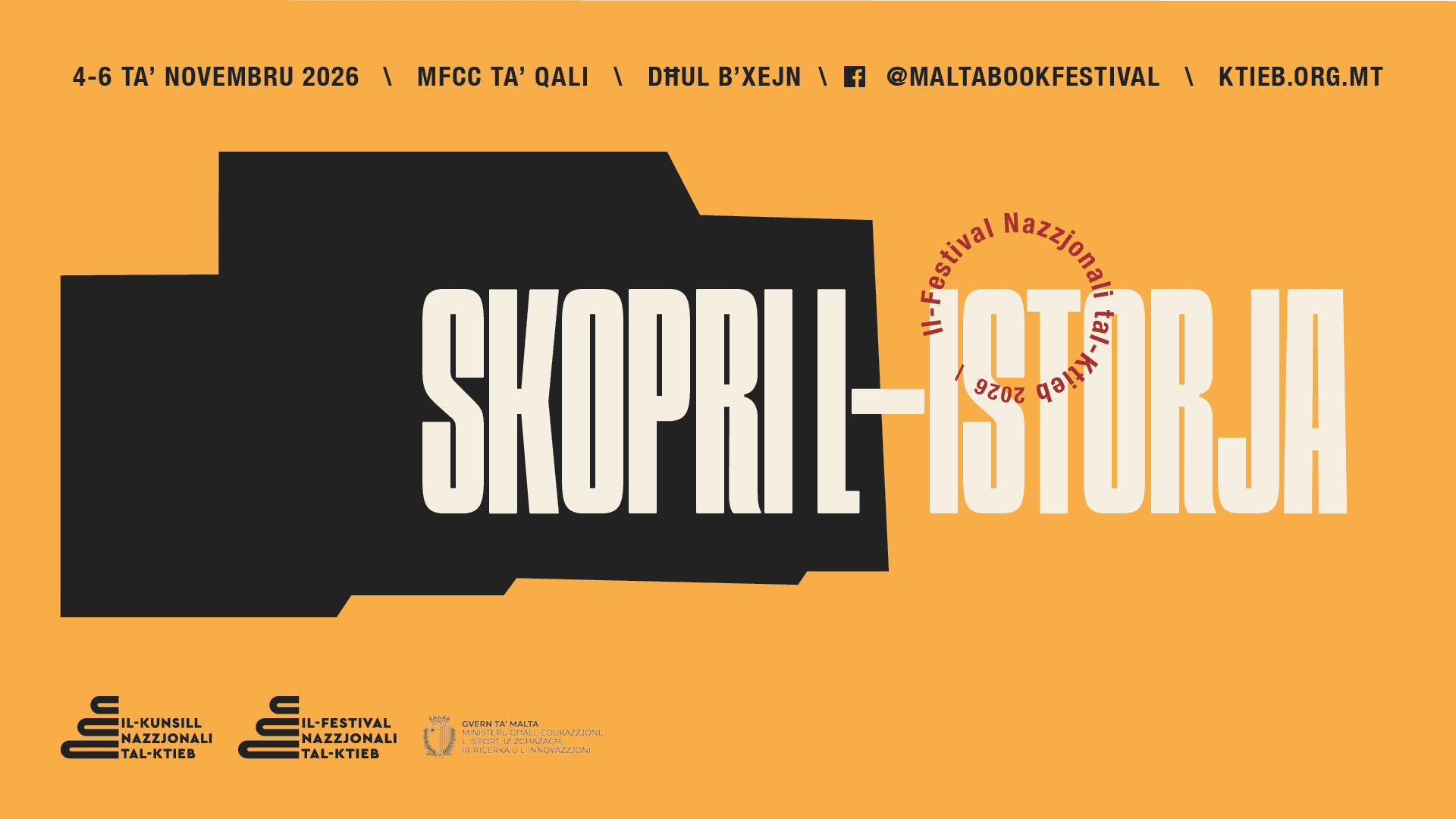 Skopri l-Istorja fil-Festival Nazzjonali tal-Ktieb!
