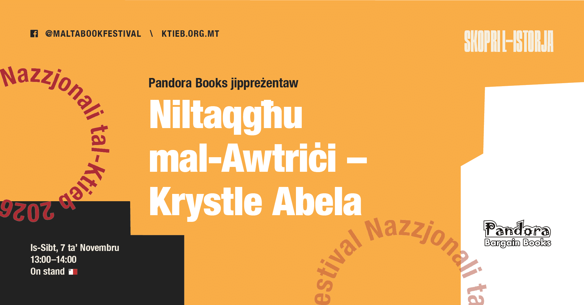 Niltaqgħu mal-Awtriċi – Krystle Abela – Pandora Books 🇲🇹