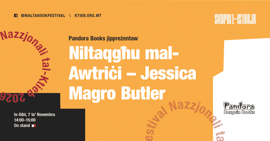 Niltaqgħu mal-Awtriċi – Jessica Magro Butler – Pandora Books 🇲🇹