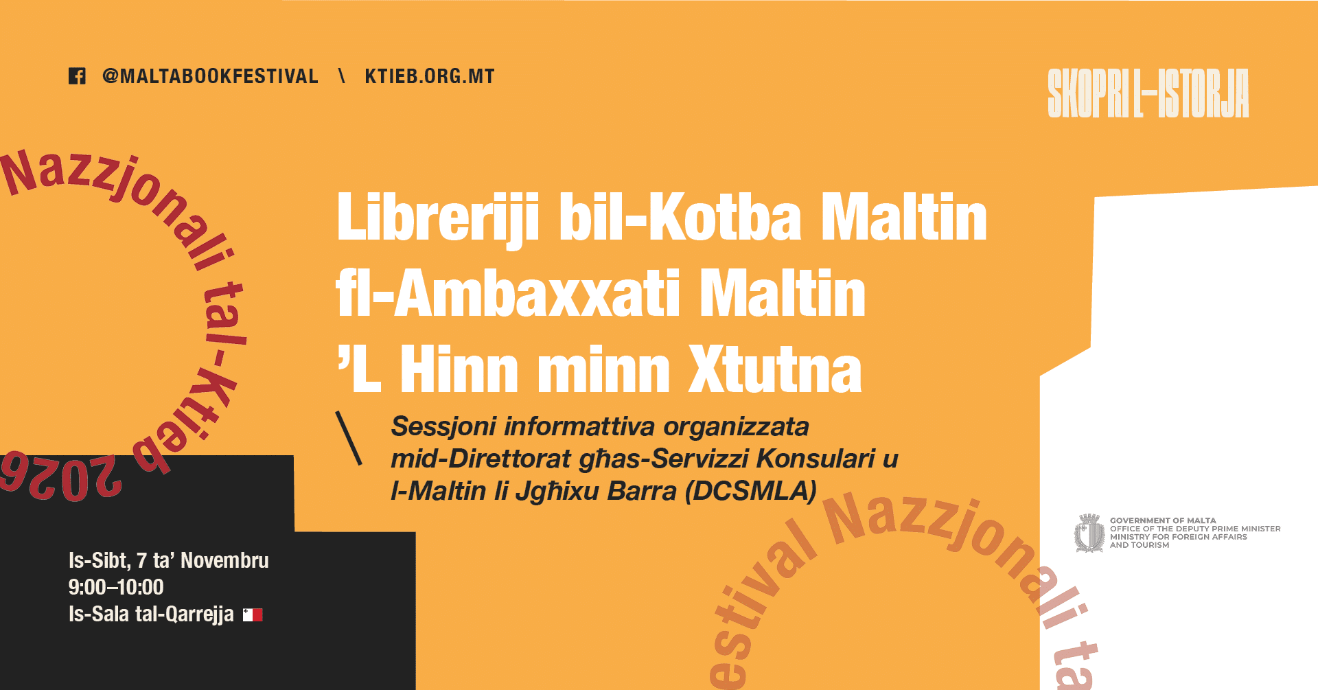 Libreriji bil-Kotba Maltin fl-Ambaxxati Maltin ’L Hinn minn Xtutna – Il-Ministeru għall-Affarijiet Barranin u Ewropej 🇲🇹