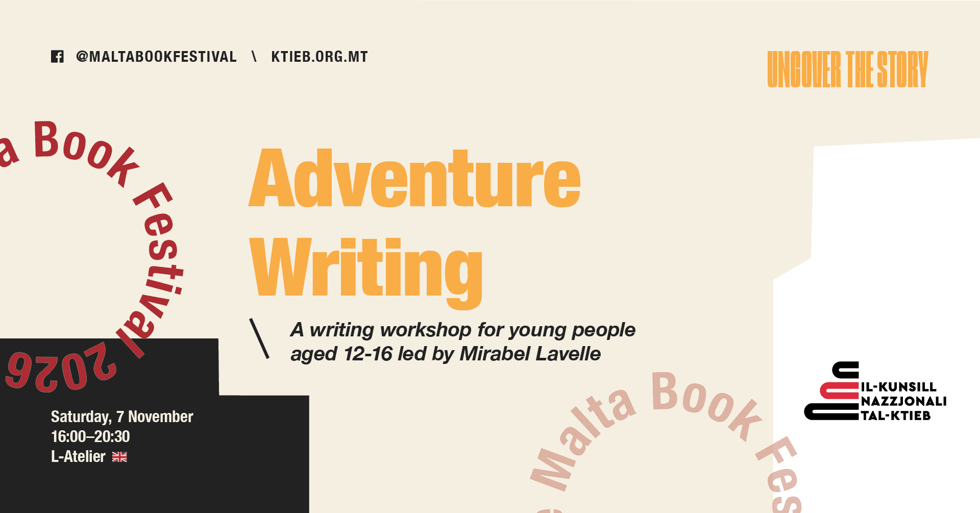 Il-Kitba tal-Avventuri: Workshop ta’ kitba għall-etajiet ta’ bejn it-12 u s-16-il sena
