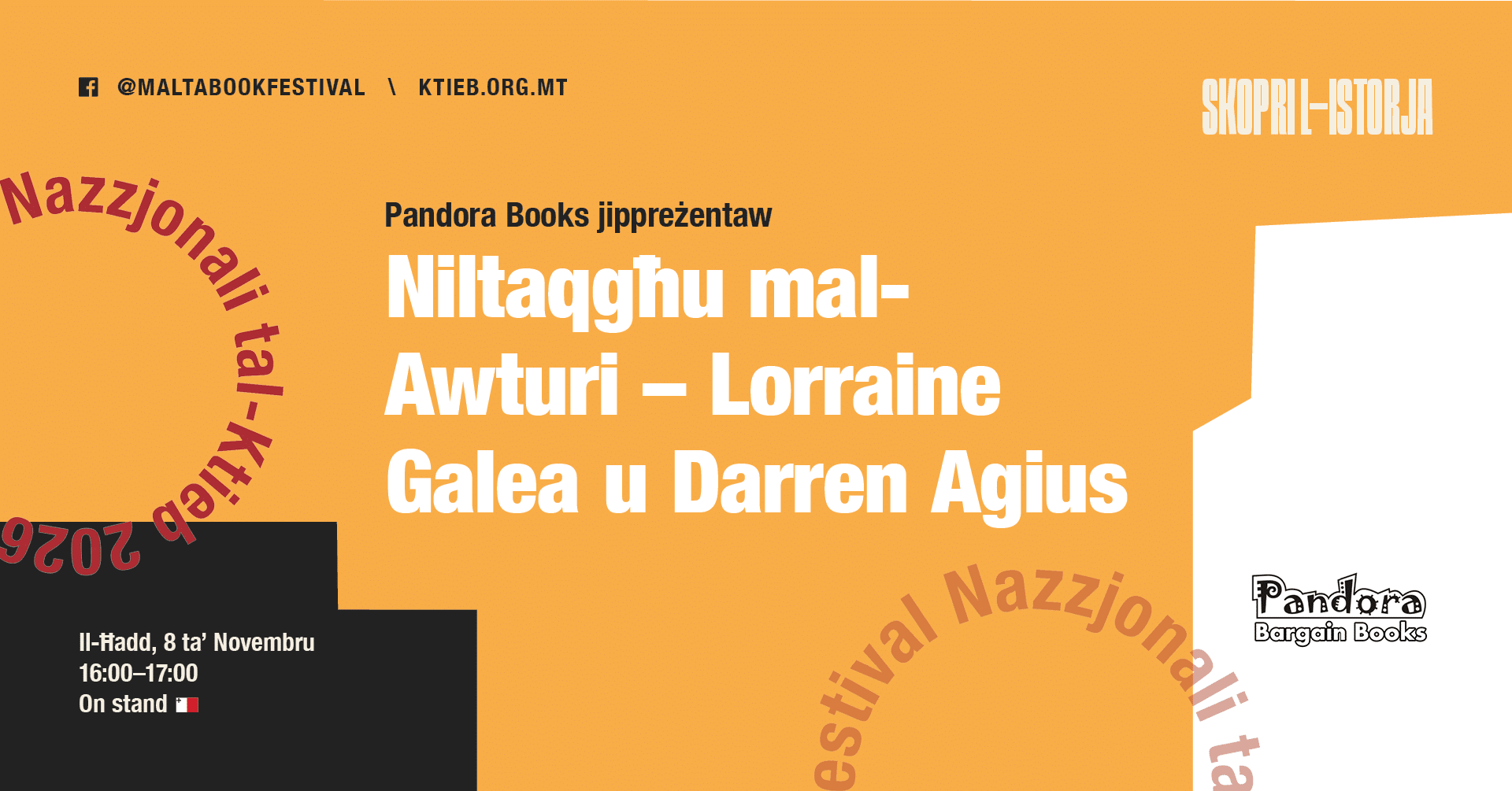 Niltaqgħu mal-Awturi – Lorraine Galea u Darren Agius – Pandora Books 🇲🇹