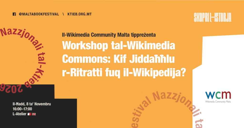 Workshop tal-Wikimedia Commons: Kif Jiddaħħlu r-Ritratti fuq il-Wikipedija? – Wikimedia Community Malta 🇲🇹🇬🇧