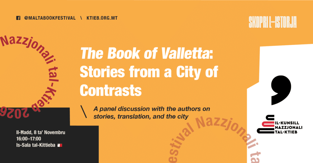 ‘The Book of Valletta’: Stejjer Minn Belt Kollha Kuntrasti – Comma Press u KNK 🇬🇧