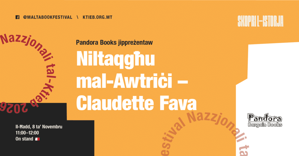 Niltaqgħu mal-Awtriċi – Claudette Fava – Pandora Books 🇲🇹